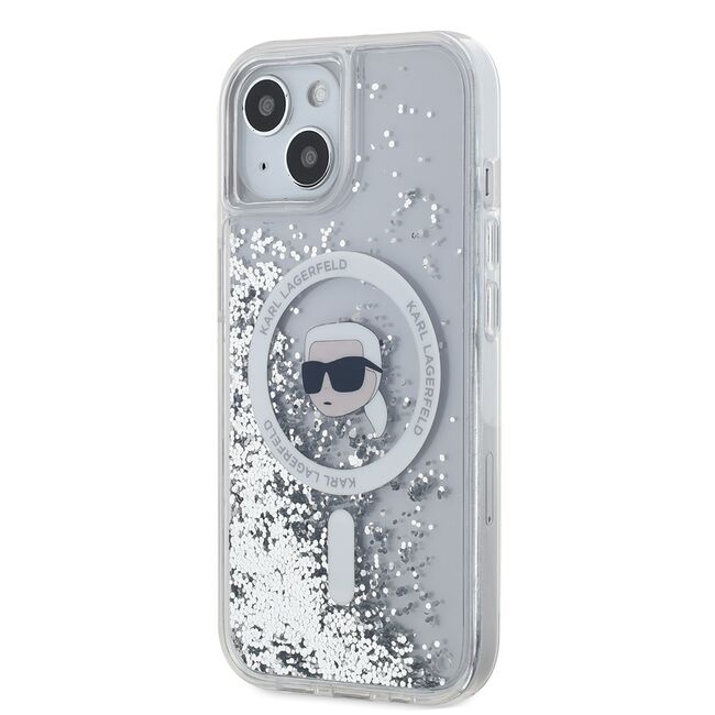Husa premium pentru  iPhone 15 Karl Lagerfeld compatibila Magsafe - Transparent