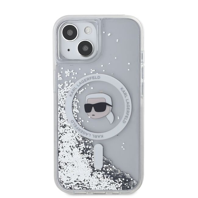 Husa premium pentru  iPhone 15 Karl Lagerfeld compatibila Magsafe - Transparent
