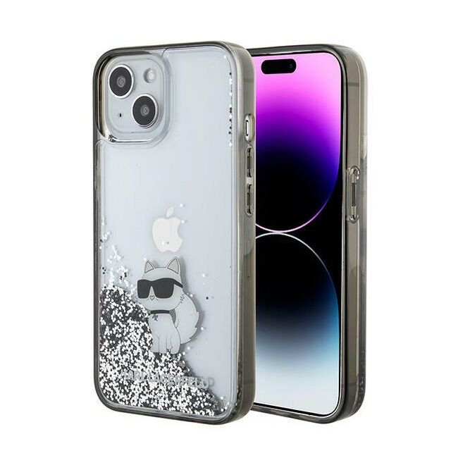 Husa premium pentru  iPhone 15 Karl Lagerfeld superior quality - Argintiu