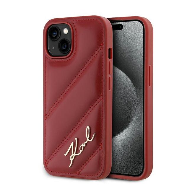 Husa premium pentru  iPhone 15 Karl Lagerfeld superior quality - Bordeaux