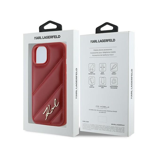 Husa premium pentru  iPhone 15 Karl Lagerfeld superior quality - Bordeaux