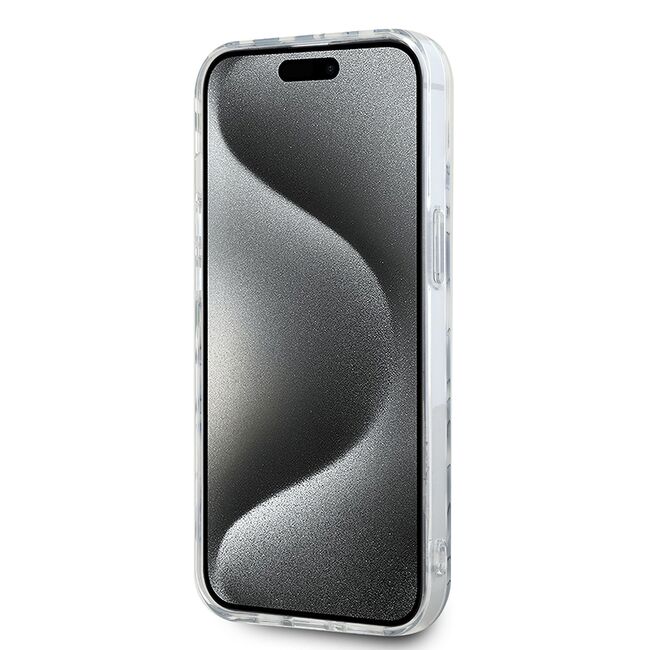 Husa premium pentru  iPhone 15 Karl Lagerfeld superior quality - Gri deschis