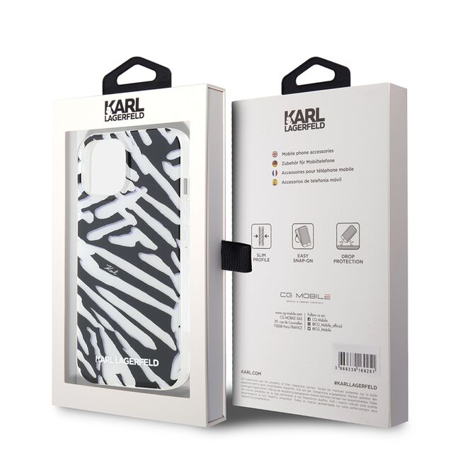 Husa premium pentru  iPhone 15 Karl Lagerfeld superior quality - Gri deschis