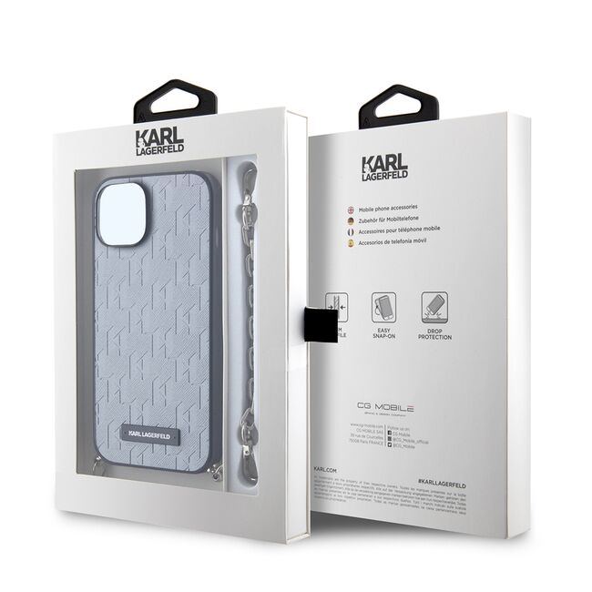 Husa premium pentru  iPhone 15 Karl Lagerfeld superior quality - Gri