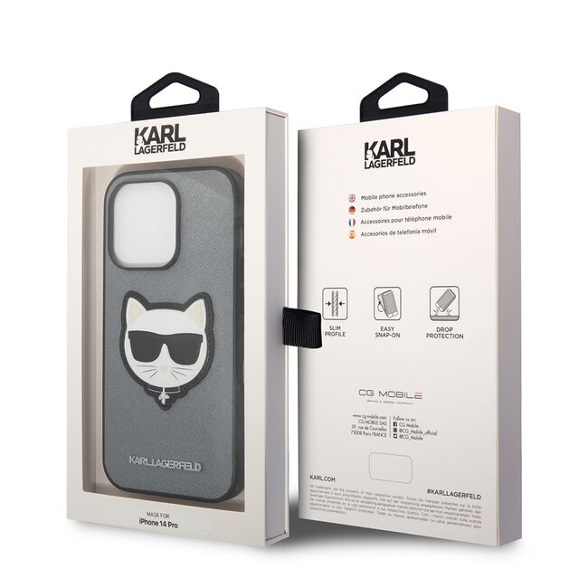 Husa premium pentru  iPhone 15 Karl Lagerfeld superior quality - Gri