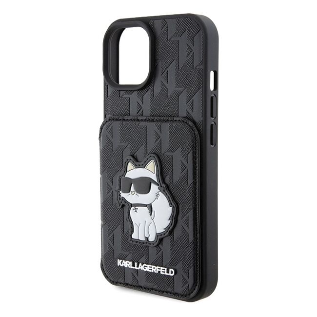 Husa premium pentru  iPhone 15 Karl Lagerfeld superior quality - Negru cenusiu