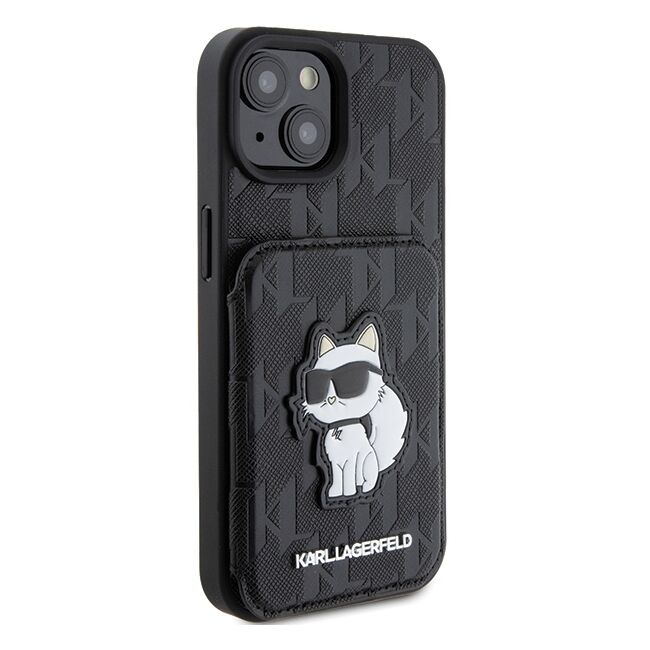 Husa premium pentru  iPhone 15 Karl Lagerfeld superior quality - Negru cenusiu