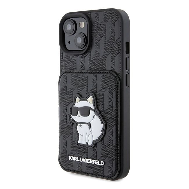 Husa premium pentru  iPhone 15 Karl Lagerfeld superior quality - Negru cenusiu