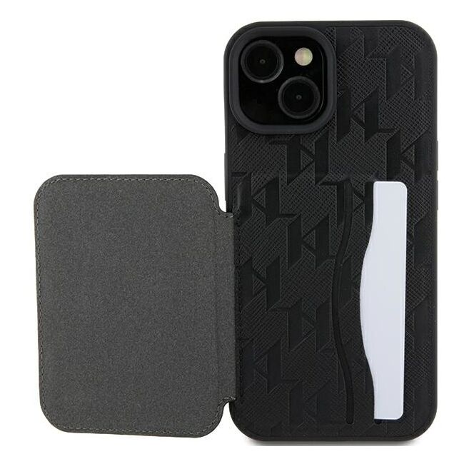 Husa premium pentru  iPhone 15 Karl Lagerfeld superior quality - Negru cenusiu