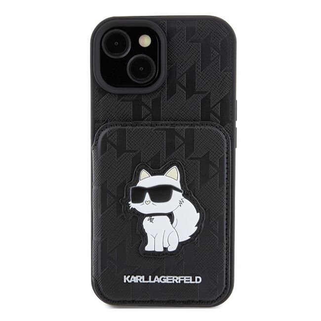 Husa premium pentru  iPhone 15 Karl Lagerfeld superior quality - Negru cenusiu