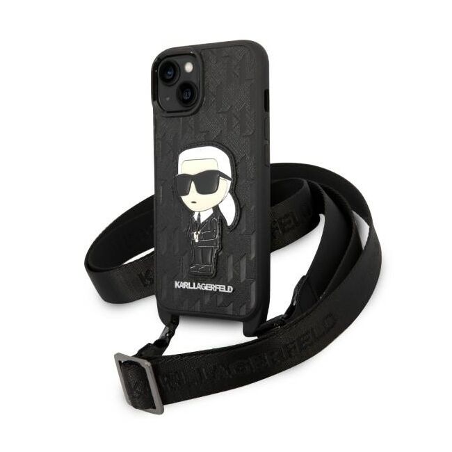 Husa premium pentru  iPhone 15 Karl Lagerfeld superior quality - Negru denim