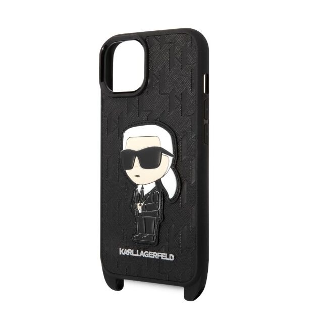 Husa premium pentru  iPhone 15 Karl Lagerfeld superior quality - Negru denim