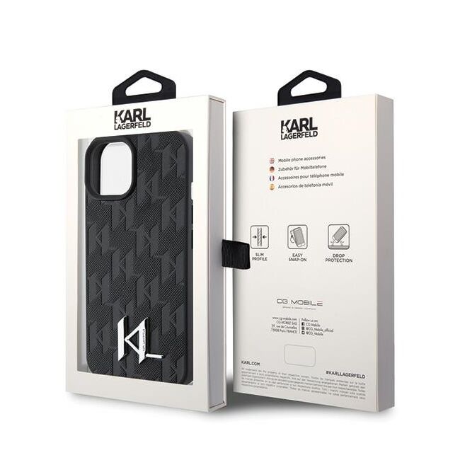Husa premium pentru  iPhone 15 Karl Lagerfeld superior quality - Negru denim