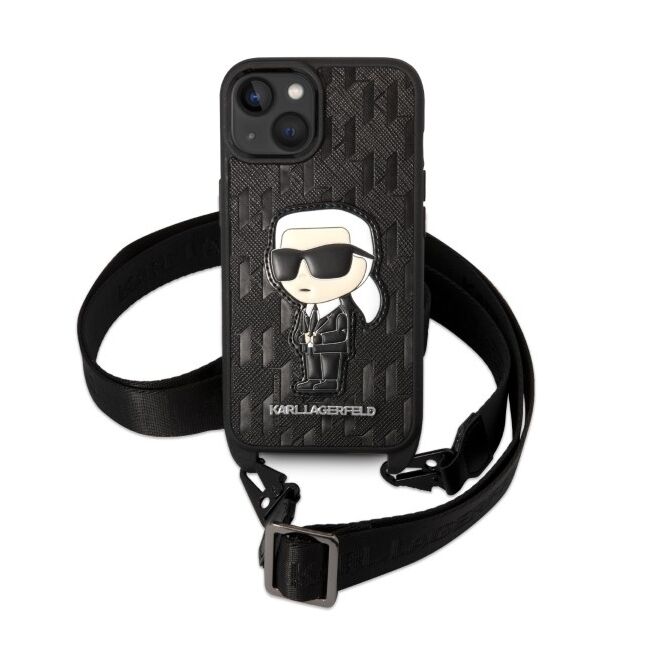 Husa premium pentru  iPhone 15 Karl Lagerfeld superior quality - Negru denim