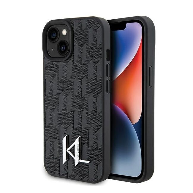 Husa premium pentru  iPhone 15 Karl Lagerfeld superior quality - Negru denim