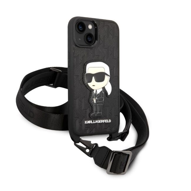 Husa premium pentru  iPhone 15 Karl Lagerfeld superior quality - Negru denim