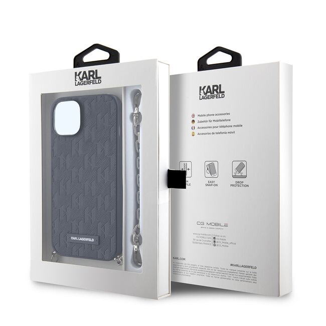 Husa premium pentru  iPhone 15 Karl Lagerfeld superior quality - Negru electric