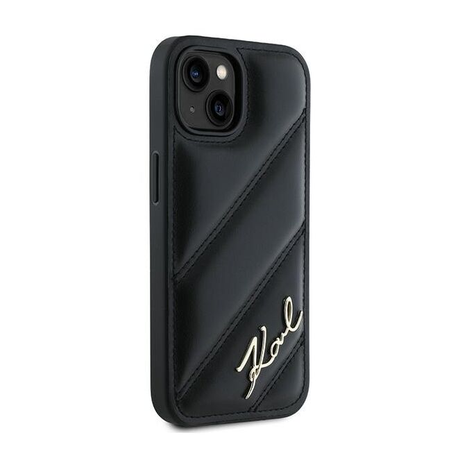 Husa premium pentru  iPhone 15 Karl Lagerfeld superior quality - Negru havana