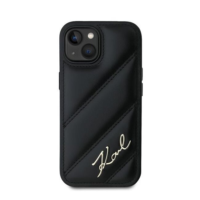 Husa premium pentru  iPhone 15 Karl Lagerfeld superior quality - Negru havana