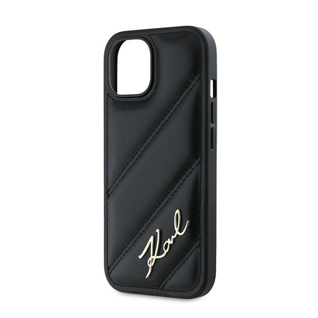 Husa premium pentru  iPhone 15 Karl Lagerfeld superior quality - Negru havana