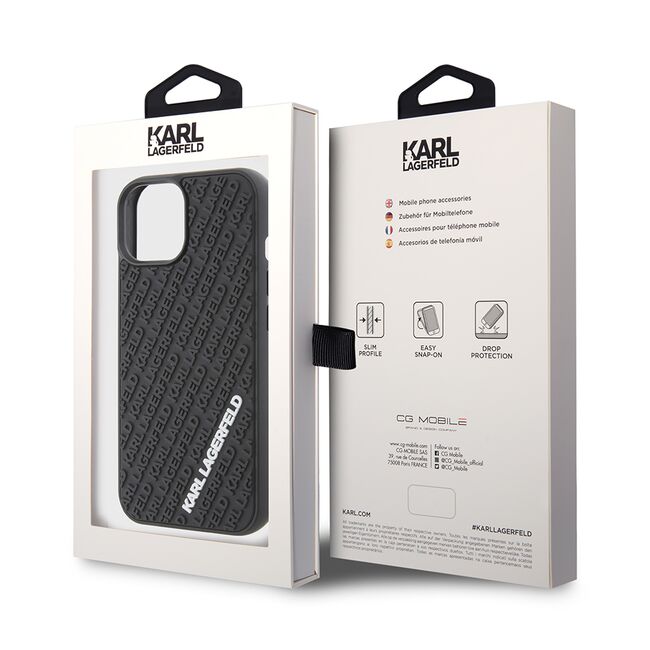 Husa premium pentru  iPhone 15 Karl Lagerfeld superior quality - Negru inchis