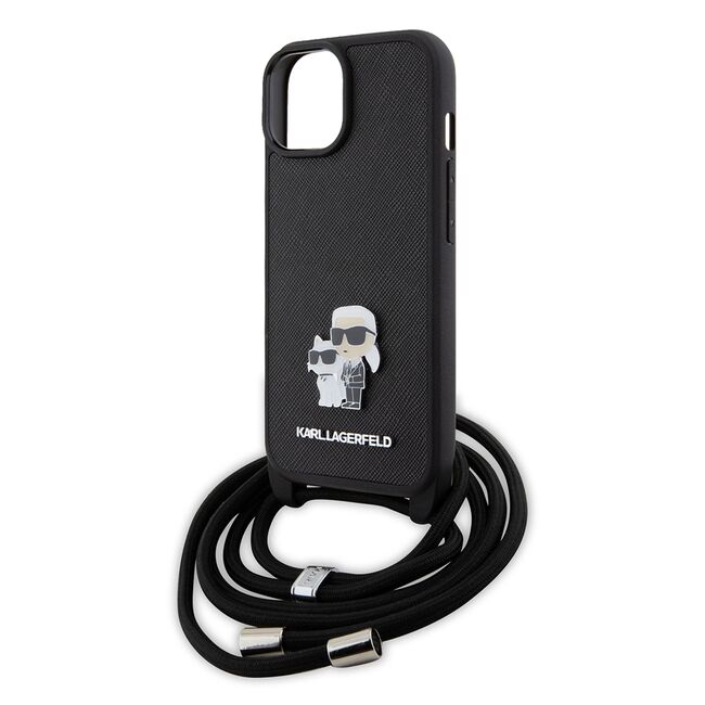 Husa premium pentru  iPhone 15 Karl Lagerfeld superior quality - Negru inchis