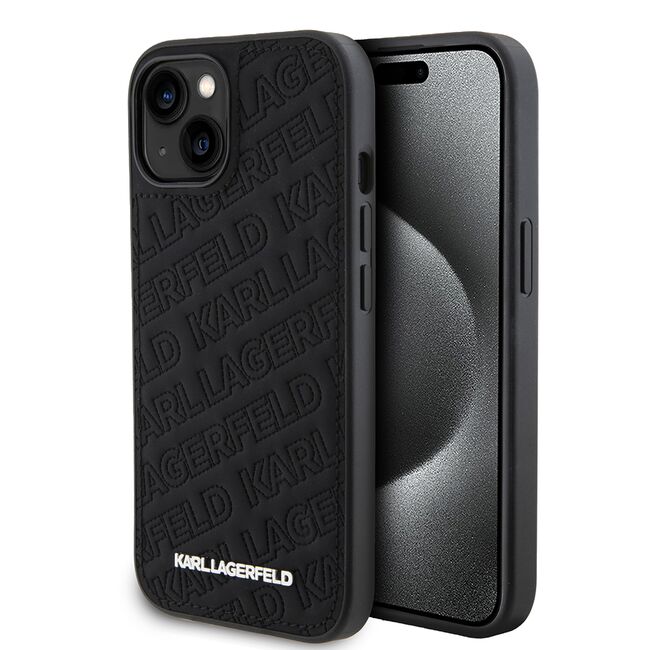 Husa premium pentru  iPhone 15 Karl Lagerfeld superior quality - Negru intens