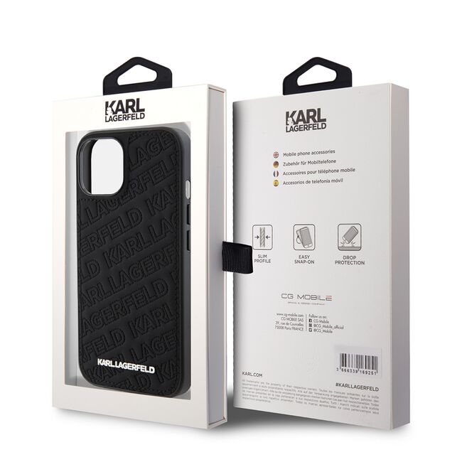 Husa premium pentru  iPhone 15 Karl Lagerfeld superior quality - Negru intens