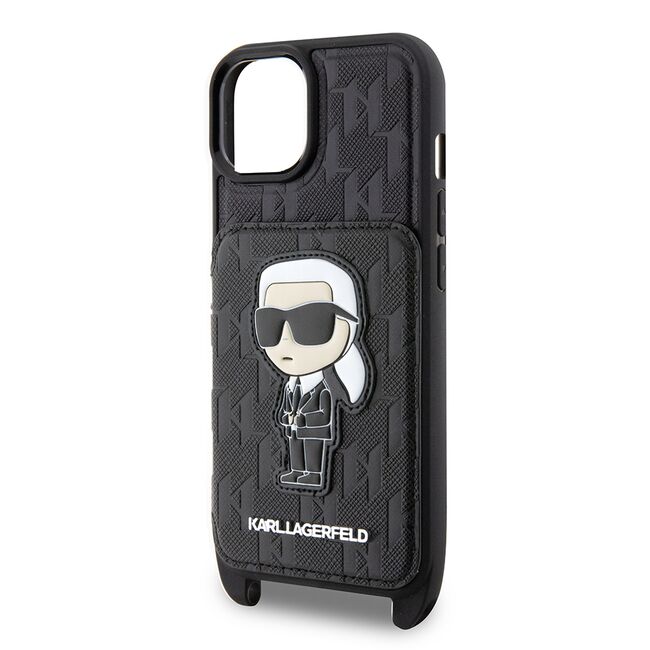 Husa premium pentru  iPhone 15 Karl Lagerfeld superior quality - Negru intens