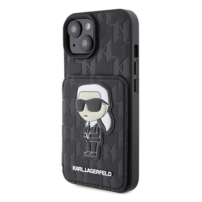 Husa premium pentru  iPhone 15 Karl Lagerfeld superior quality - Negru print