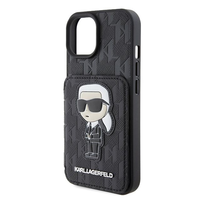 Husa premium pentru  iPhone 15 Karl Lagerfeld superior quality - Negru print