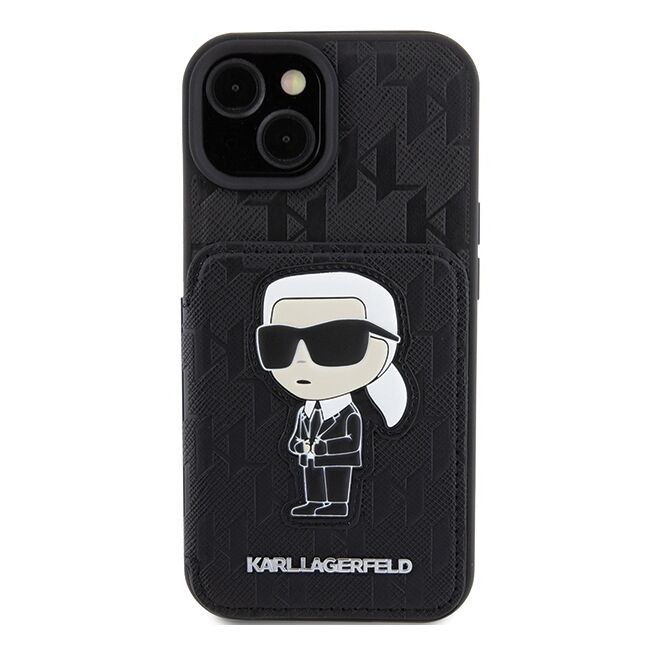 Husa premium pentru  iPhone 15 Karl Lagerfeld superior quality - Negru print