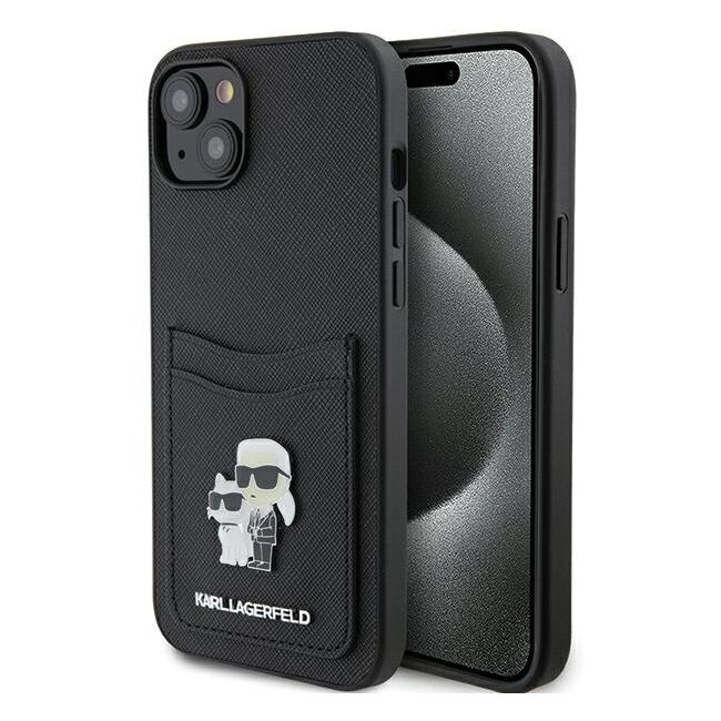 Husa premium pentru  iPhone 15 Karl Lagerfeld superior quality - Negru royal