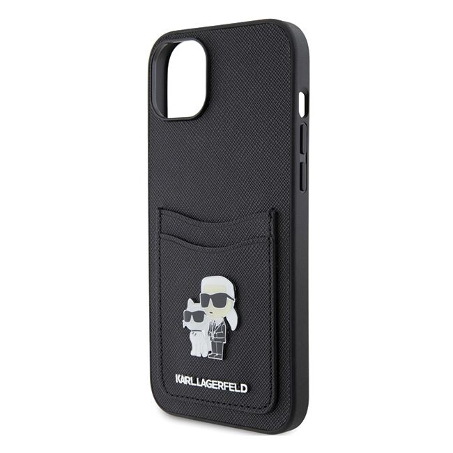 Husa premium pentru  iPhone 15 Karl Lagerfeld superior quality - Negru royal