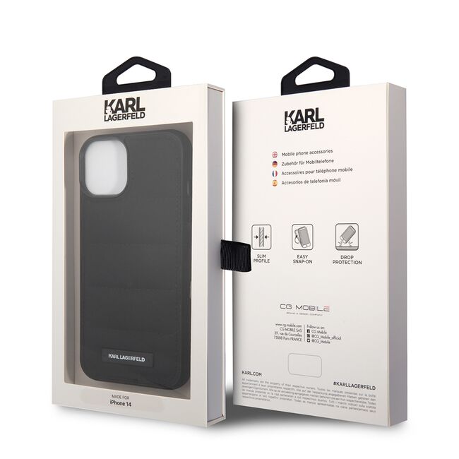 Husa premium pentru  iPhone 15 Karl Lagerfeld superior quality - Negru royal
