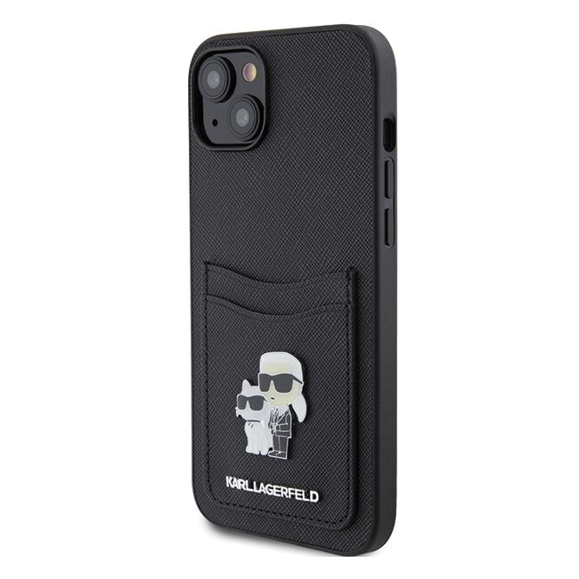 Husa premium pentru  iPhone 15 Karl Lagerfeld superior quality - Negru royal