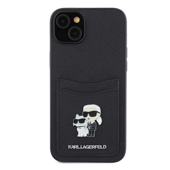 Husa premium pentru  iPhone 15 Karl Lagerfeld superior quality - Negru royal