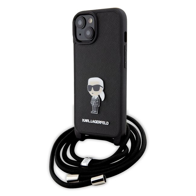 Husa premium pentru  iPhone 15 Karl Lagerfeld superior quality - Negru