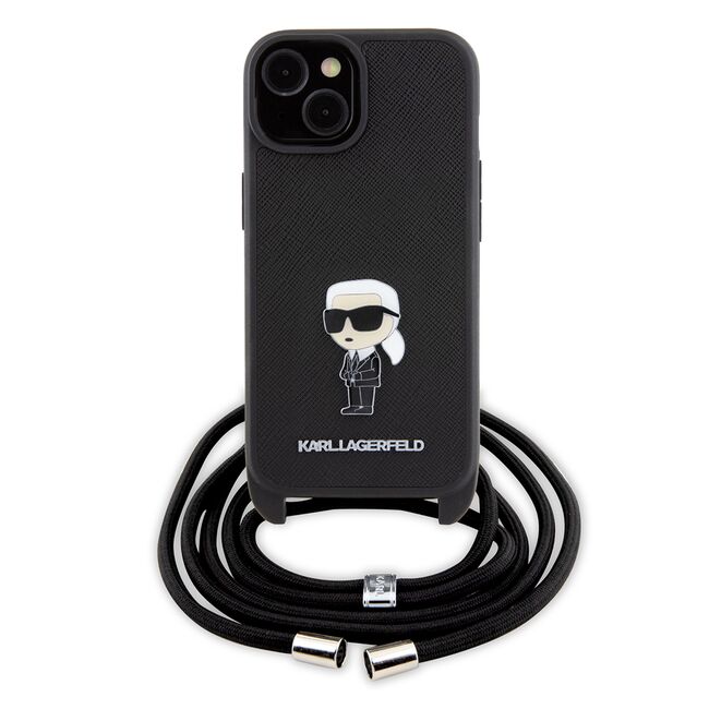 Husa premium pentru  iPhone 15 Karl Lagerfeld superior quality - Negru