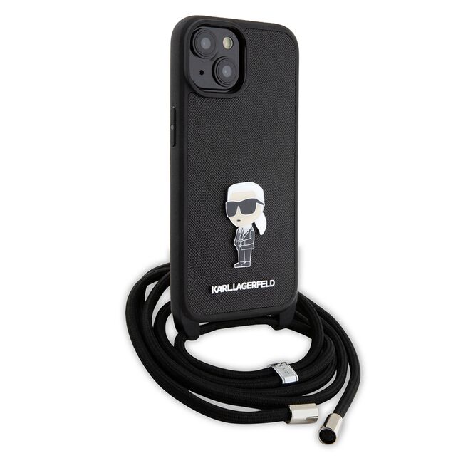 Husa premium pentru  iPhone 15 Karl Lagerfeld superior quality - Negru