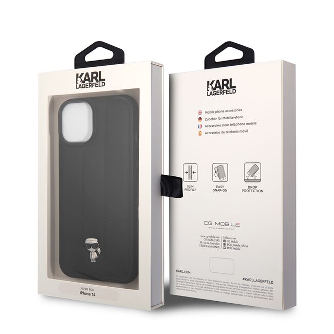 Husa premium pentru  iPhone 15 Karl Lagerfeld superior quality - Negru