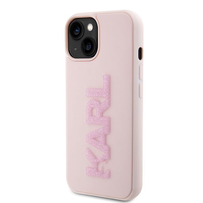 Husa premium pentru  iPhone 15 Karl Lagerfeld superior quality - Roz neon