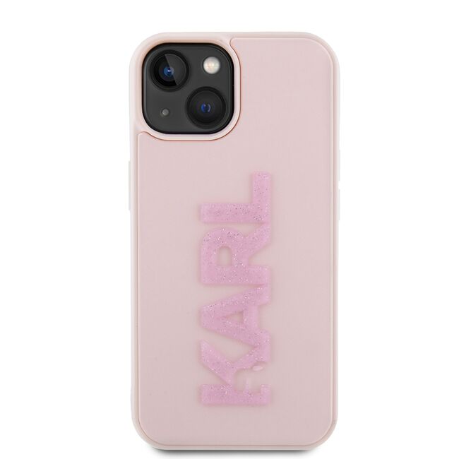 Husa premium pentru  iPhone 15 Karl Lagerfeld superior quality - Roz neon