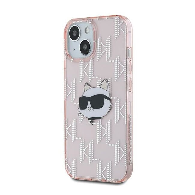 Husa premium pentru  iPhone 15 Karl Lagerfeld superior quality - Roz neon