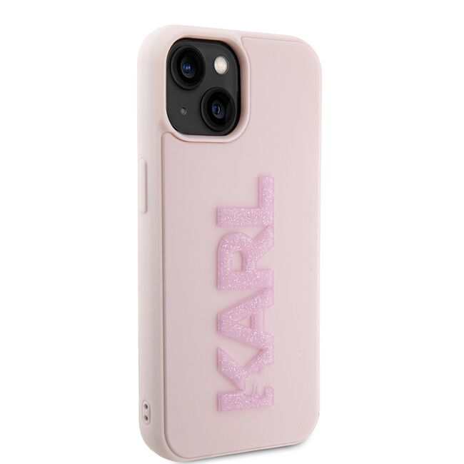 Husa premium pentru  iPhone 15 Karl Lagerfeld superior quality - Roz neon