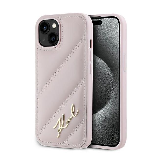 Husa premium pentru  iPhone 15 Karl Lagerfeld superior quality - Roz