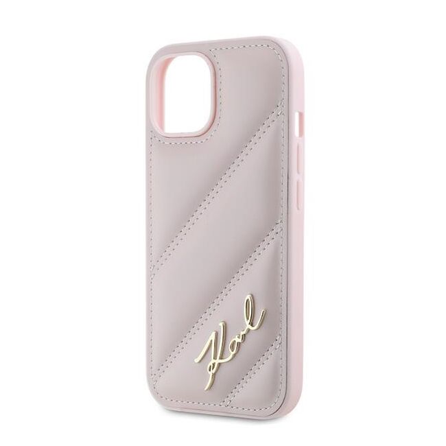 Husa premium pentru  iPhone 15 Karl Lagerfeld superior quality - Roz