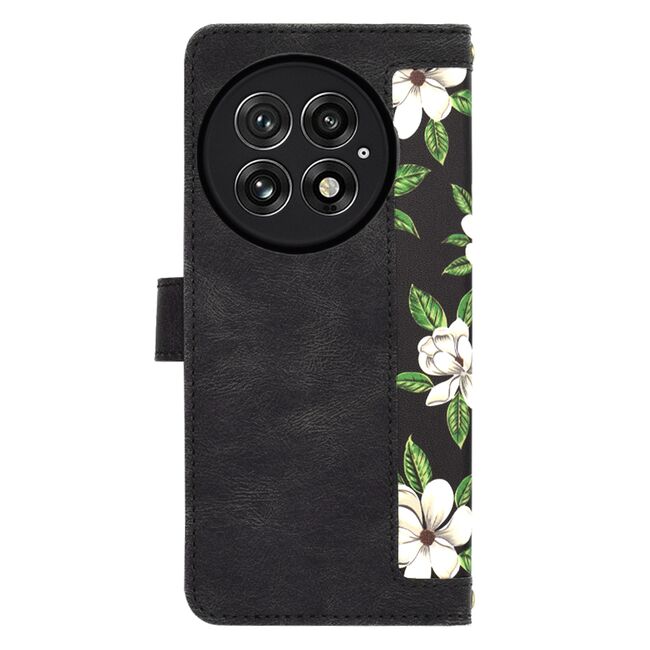 Husa tip carte pentru  OnePlus 13, functie stand si port carduri, Negru