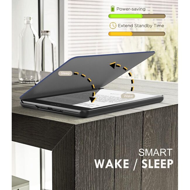 Husa pentru Kindle Paperwhite 2024 (12th gen) 7 inch / Kindle Colorsoft Signature Edition 7 inch slim ultra-light, functie sleep/wake-up, inchidere magnetica - starry night