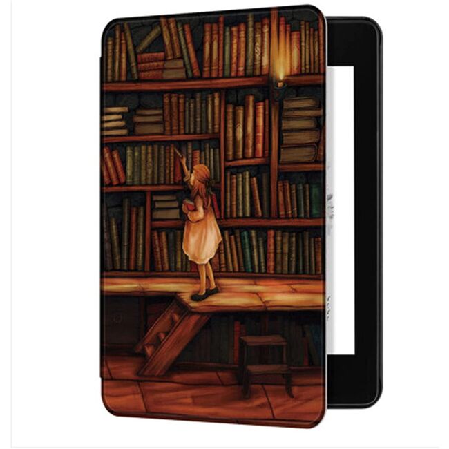 Husa pentru Kindle Paperwhite 2024 (12th gen) 7 inch / Kindle Colorsoft Signature Edition 7 inch slim ultra-light, functie sleep/wake-up, inchidere magnetica - girl bookstore